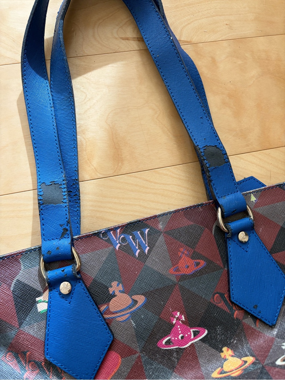 Vivienne Westwood Multicolor Orb Print Tote - Picture 4 of 7